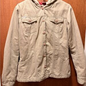 Billabong Red and Tan Hooded Jacket